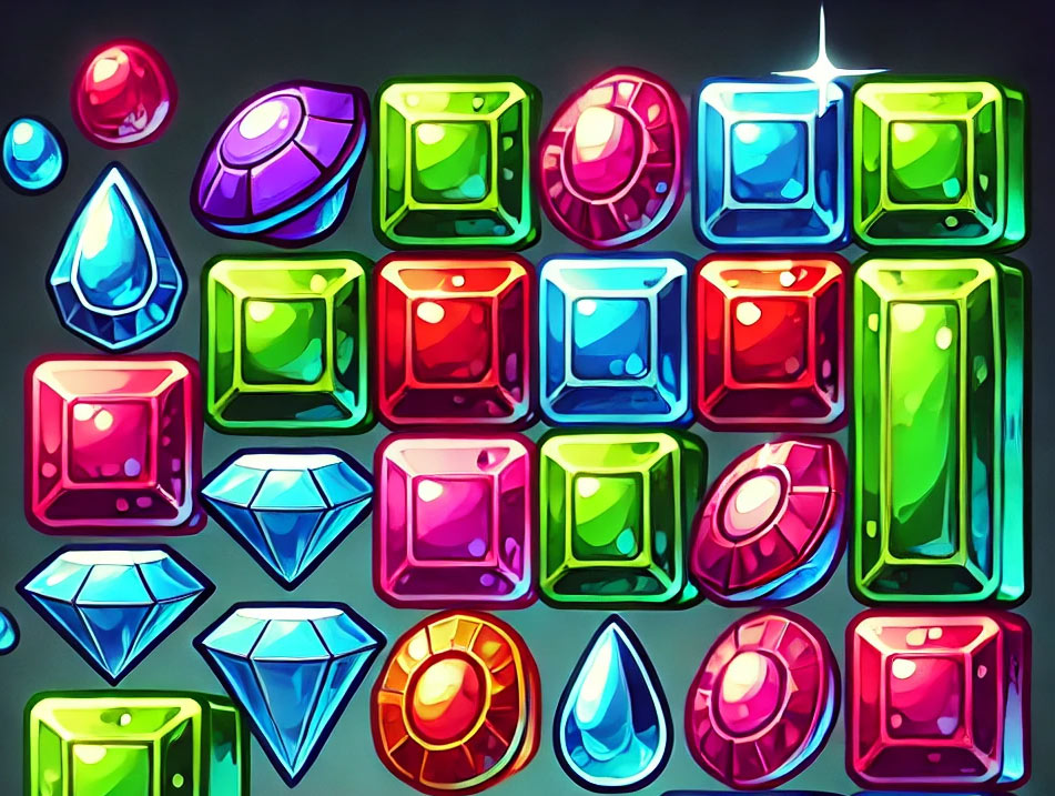 AI-generated Bejeweled/Tetris hybrid